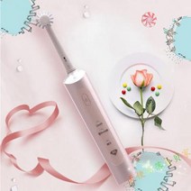 성인 충전식 방수 전동칫솔 스마트 360도 회전 브러쉬 커플, 핑크색, 하나