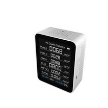 가정용 미세먼지 공기질 휴대용 측정기 6 in 1 co2 meter 백라이트 co pm2.5 pm10 hcho tvoc 일산화탄소 감지기 공기 품질 모니터용 CO2 측정 장치, 8 in 1 흰색
