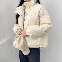 포디룩 [패딩빵빵] 귀엽고 심플 3단 하이넥 숏패딩