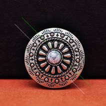 10X 남동 부족 실버 플라워 청록색 구슬 가죽 공예 수하물 가방 케이스 의류 재봉 Concho 버튼, 01 White Bead