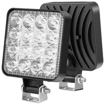 주간주행등 써치등 자동차 LED 바 48w 16LED 작업 조명 슈퍼 브라이트 포드 트럭 오프로드 트랙터 스포트라이트 12v/24v 운전 안개 램프 1 개, 한개옵션1, [03] White