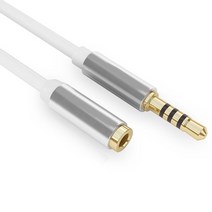 무저항잭 이어폰연장선 이어폰분배기 컴퓨터이어폰마이크 커스텀케이블 mmcx 3.5mm 잭 aux 오디오 남성 - 여성 연결 연장 케이블 오디오 앰프 PC 헤드폰용 비디오 케이블, 03 화이트 3m