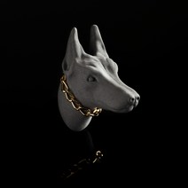 헤카테 도베르만 차량용 석고방향제, 다크그레이, 블루아이스버그