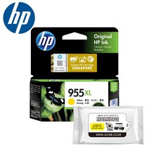 HP 정품잉크 955XL노랑 + 항균물티슈 8710 8720 8730 8740, 1개, 정품_955XL노랑(대용량) + 항균물티슈