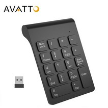 숫자왼쪽키보드 왼손잡이 마우스 키보드 숫자패드 AVATTO소형 2.4GHz 무선 숫자 키패드 넘패드 18 키 디지털 키보드 회계점 노트북 노트북 태블릿용, [1] 24G Wireless