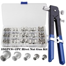 팝너트건 어뎁터 리벳 수동 전동 못 150pcs m3-m8 알루미늄 너트 널링 너트 캡, 플라이어로 150x