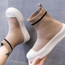 여자 여성 삭스 니트 앵글 첼시 부츠