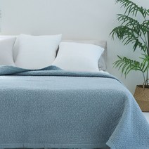 포그나미 데일리 네이쳐 60수 아사 순면 피그먼트 워싱 이불겸 스프레드 28종, 다이아(Q)/엣지블루