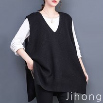 지홍 옆트임 니트조끼 베스트