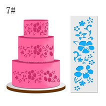 케이크 장식 도구 다마스크 레이스 테두리 사이드 컵케익 스텐실 Sugarcraft 금형 베이킹 주방 액세서리, 15 25X8.5cm F