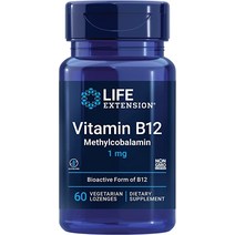 Life Extension 비타민 B12 메틸코발라민 1mg - 뇌 건강 ampamp Cognition u2013 채식 마름모꼴은 입안에서 녹습니다 글루텐 프리 비 GMO 채식주의