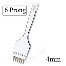 Fenrry-이빨 간격 가죽 구멍 펀치 DIY 핸드 천공 라운드 스티칭 도구 공예 끌 4mm 5mm 2/4/6, 03 white-4mm-6Hole