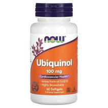 나우 NOW Foods 유비퀴놀 코엔자임 코큐텐 100mg 소프트젤 60정, 100 mg, 60개