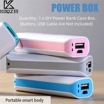 파워뱅크 자작배터리 캠핑용배터리 휴대용 멀티 컬러 USB 보조베터리 케이스 18650 스위트 배터리 외부 DIY, 05 Pink_01 보편