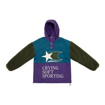 Cryingcenter 디자이너 레트로 퍼플 램울 프린팅 아노락