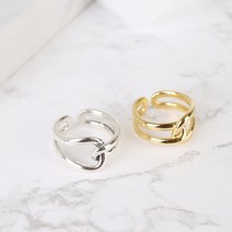 제이엠코 볼드 두줄 매듭반지 실버 골드 은반지