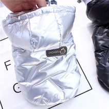 강아지 겨울옷 야상 입히기쉬운 무스탕 점퍼 아우터 방한복 잠바 양털옷 패딩 반려견, 실버 퀼팅 2발