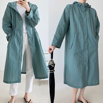 오버핏 홑겹 봄 가을 간절기 여성 여자 바람막이 사파리 롱 야상 점퍼 자켓 아우터