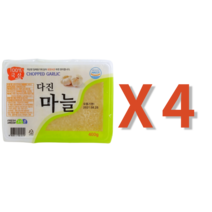그린촌 국산 국내산 냉동 다진마늘 400g 2팩 3팩 꼭지제거 오전 11시 주문마감, 400g x 4 팩