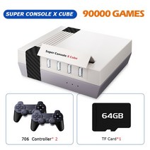 레트로 휴대용 게임기 오락실 110000 비디오 게임 플러그 앤 플레이 HD 박스가 있는 Wifi 콘솔 PSPPS1N64SNESDC Dendy 용 슈퍼 X 큐브, CHINA_Cube-64G-706W-2 | UK