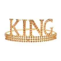 파티짱 왕관 티아라 왕관 머리띠 어깨띠 생일 파티 용품, KING 왕관 (골드)