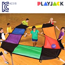 KC인증 협동 네모 낙하산 연결 세트 유아 체육교구 협동놀이