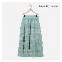 [써스데이아일랜드][Thursday Island] 여성 패턴 MIX 티어드 스커트(T214MSK240W) 396464