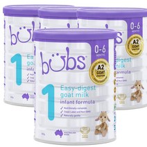법스 호주 Bubs Goat Milk Infant Stage 1 1단계 이지 다이제스트 인펀트 0-6개월 산양 분유 800g, 4팩