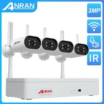 가정용CCTV 실외용 초고화질 CCTV ANRAN 비디오 키트 무선 보안 카메라 세트 8CH NVR 적외선 야간 투시경 야외 와이파이 감시 시스템 5MP, 8.1t - 5MP 4 Cameras