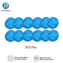 창 청소 로봇 걸레 천 Purerobo 범용 고품질 클린 헝겊 Hobot 168 188 Weeper Cloth 진공 청소기 부품 Blue, 06 Blue Mop 12pcs