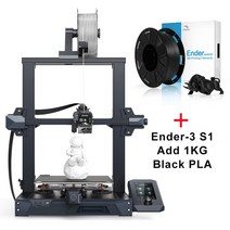 3d프린터 PLA필라멘트 creality ender 3 s1 ender 3 s1 pro cr 터치가 있는 3d 프린터 자동 베드 레벨링 스프라이트 이중 기어 압출기 이중 z축, 3 s1 검은색 플라스틱 추가
