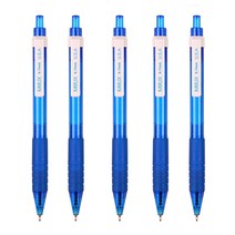 밀룩스 니들 0.7mm 검정심볼펜, 5개입, 파랑색