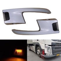 오른쪽 왼쪽 LED 볼보 코너 조명 볼보 FM420 FM460 대형 트럭 OEM 82446491 82446490 용 방향 지시등, 없음, 1Pc LH+silver case