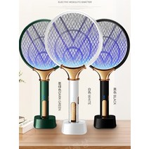 전기모기채 스탠드 해충유인 C타입충전식 UV트랩 파리채, 블랙