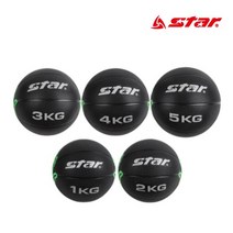 STAR 메디슨볼 블랙 1kg~5kg 메디신볼 재활운동 복근, 5kg, 1개