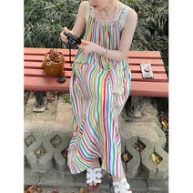 로브 캉캉 휴가 커버업 민소매 태교 나시 비치원피스 호캉스 해외여행 하늘하늘 나염