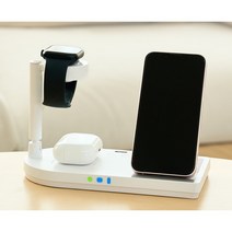프리미엄 디큐브 멀티 고속 무선 충전기 4in1, 갤럭시화이트, 1개