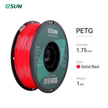 프린터 소모품 교체품 ESUN PETG 필라멘트 1.75mm 3D 프린터 정확도/- 용 1KG 2.2LBS 스풀 3D 인쇄 재료, 02 Solid Red