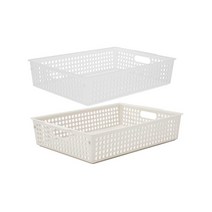 리템 센스업 바스켓 4호 다용도 정리 수납 바구니 수납 바구니 플라스틱 용품 정리 함 소품 사각바스켓, [선택] 아이보리