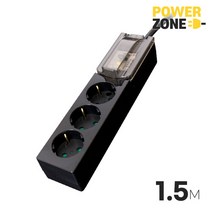 파워존 고용량 멀티탭 누전 3구 블랙 HGN315B, 1개, 1.5m
