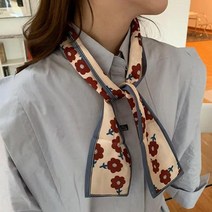 HOLYG 에어린 여성 트윌리 쁘띠 플라워 스카프