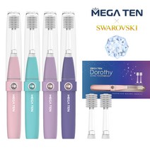 스와로브스키 도로시 전동칫솔+리필2세트 성인 주니어 음파 칫솔 메가텐 럭스360, 도로시_라벤더허브