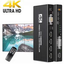 Douk Audio HDMI DVI TV 비디오 월 컨트롤러 프로세서 멀티 스크린 스위처 스플라이서 180 ° 플립 2x2, EU Power, 01 EU Power