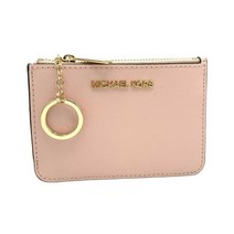 마이클코어스 Michael Kors 제트 세트 여행용 스몰탑 짚코인 파우치 ID홀더 포함 PVC 코팅 트윌 블랙 실버