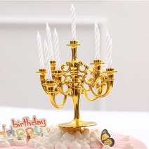 샹들리에 초 생일파티 케이크 베이비샤워 이벤트용품, 유광실버