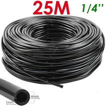 pvc 파이프 규격 KESLA 5-100m 정원 급수 호스 4/7mm PVC 마이크로 관개 물방울 관 스프링클러 1/4 잔디 발코니 온실, 4분의 1, 25M (82ft)