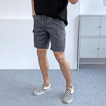 간빠레 에코 바이오 밴딩 스판 면 카고 반바지