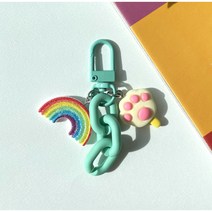 달집상점 무지개 파스텔 체인 에어팟 버즈 키링