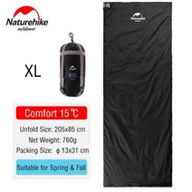 Naturehike 네이처하이크 침낭 초경량 LW180 면 여름 방수 하이킹 캠핑 경량침낭 비상침낭 여름침낭 라이너, 12 Black-205x85cm