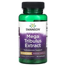 스완슨 메가 트리뷸러스 추출물 250mg 60정 남성 테스토스테론부스터 사포닌, 2병